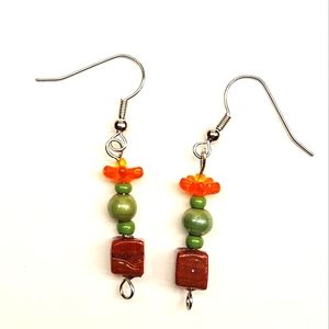 Potted Flower Beaded Earrings